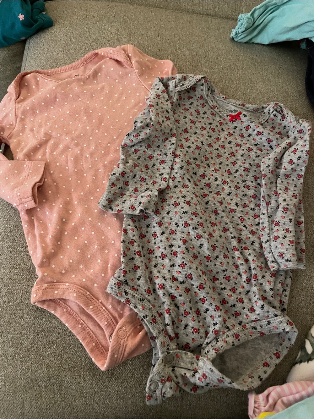 Carter's Pink Polka Dot Long Sleeve Onesie